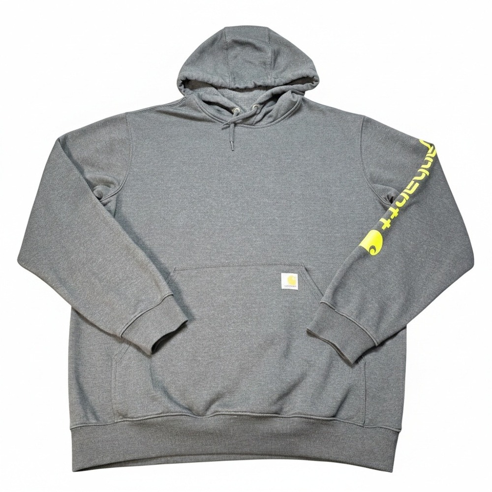 Carhartt Mens Loose Fit Graphic‎ Sleeve Hoodie Grey Neon TS0288-M K288 Large